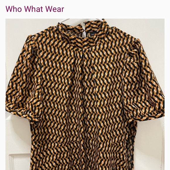 Who what wear geo print mock neck short sleeve midi dress - Picture 3 of 4